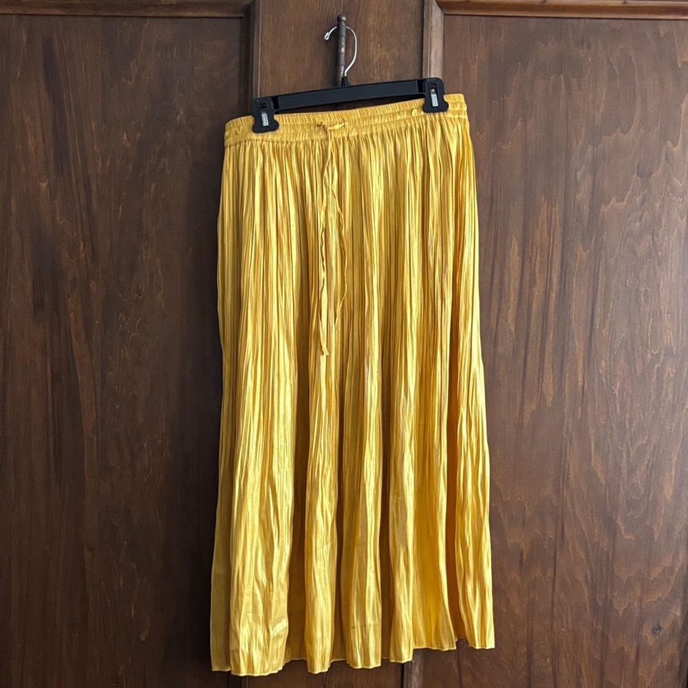 H&M Golden Yellow Midi Skirt